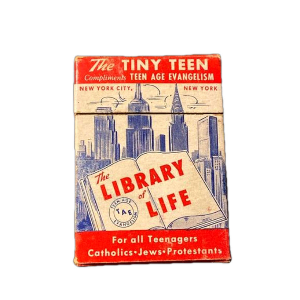 Vintage The Library of Life Teen Age Evangelism Tilt Box Leading Teens to Christ